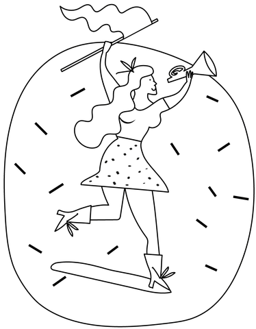 Cheerleader From People Coloring Page